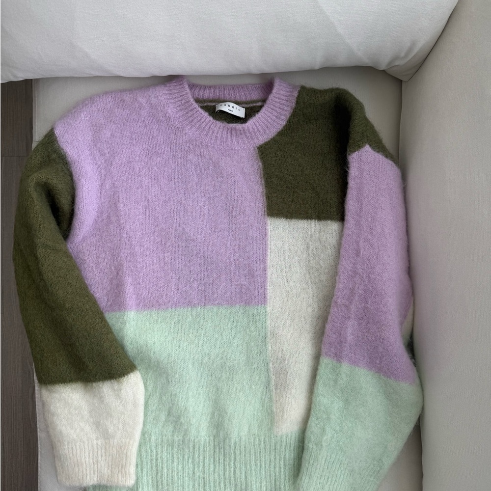 Sandro Colorblock Mohair Sweater